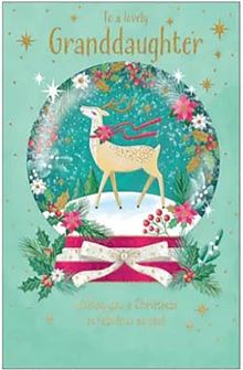 XMAS GRANDDAU SNOWGLOBE DEER