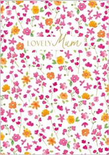 MD CARD PINK ORANGE SPRING FLORALS