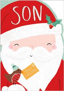 XMAS CARD SON SANTA CUTE