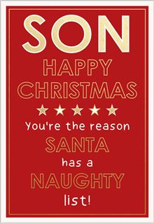 XMAS CARD SON RED