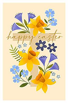 EA CARD DAFFODILS CROSS