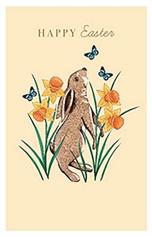 EA CARD EASTR RABBIT DAFFODILS